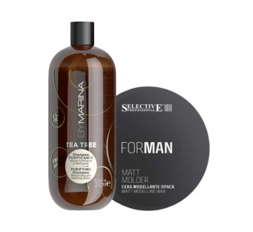 Dárkový balíček - pánský dárkový set novinka tea tree šampon a modelační vosk