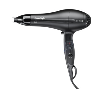 MOSER Power Style Ionic (4320-0050) - černý profesionální kadeřnický fén na vlasy s ionizátorem a výkonem až 2000 W
