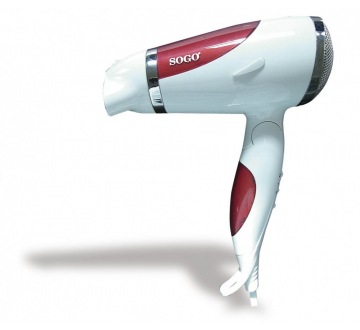 SOGO 3610 (SEC-SS-3610) - červený cestovní fén s výkonem až 1200 W