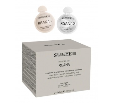 RISANA FASE ACQUA+OLIO (12+12x15ml) dvousložková maska pro restrukturalizační léčbu zničených vlasů s extraktem ze šnečího slizu